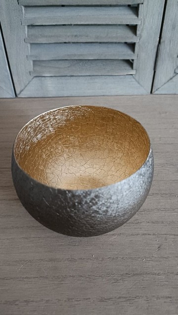 Aluminium theelicht bol brass bovenaf