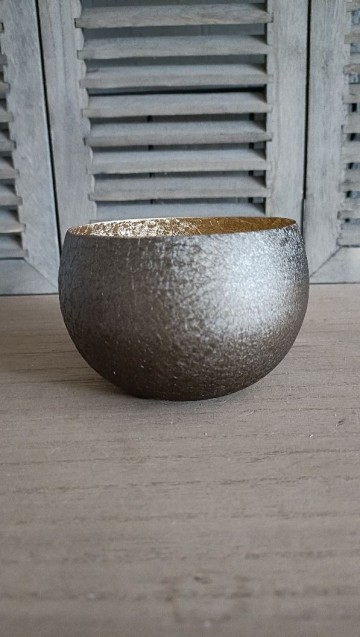 Aluminium theelicht bol brass voorkant