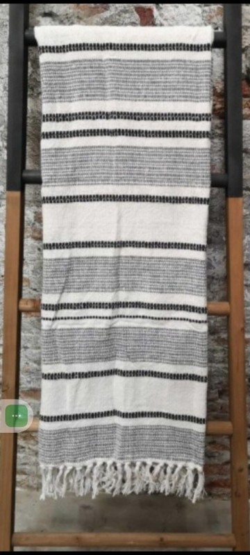 Duurzame plaid dala ecru black