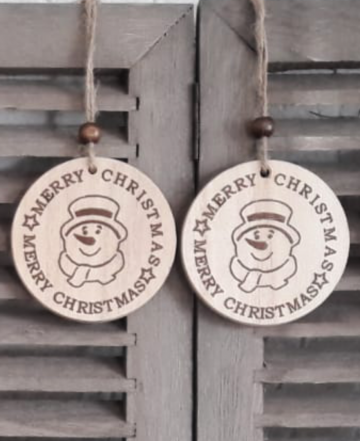 Foto kersthanger sneeuwpop