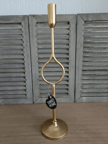 slanke goudkleurige kandelaar met ring 0