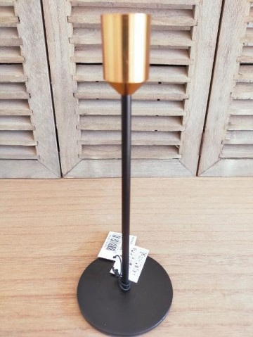 Kandelaar zwartgoud groot