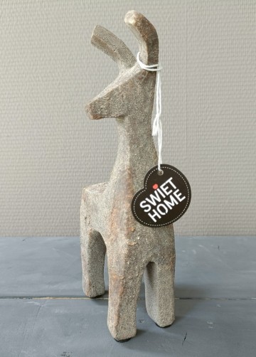Keramieken hert decoratie h26cm schuin voorkant