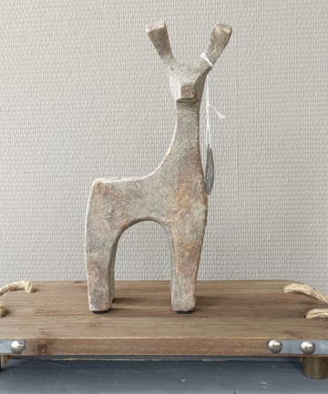 Keramieken hert decoratie h26cm voorkant