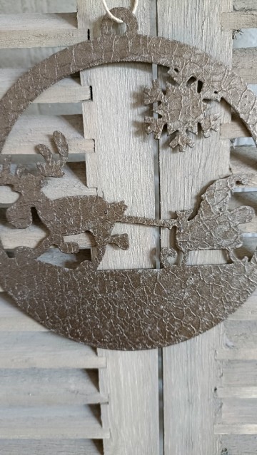 Kersthanger rendier van aluminium dichtbij