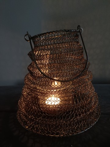 Lantaarn habergeon waxinelichtje aan