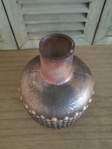 Lara vase round pink bovenaf