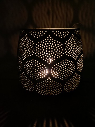 Maroc windlicht 18x15 in het donker