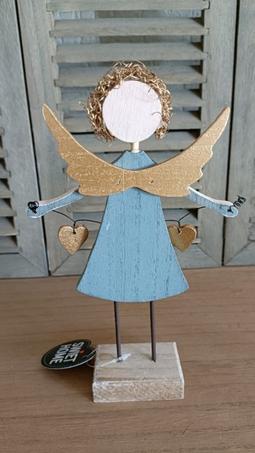 Saga engel staand slinger blauw achterkant