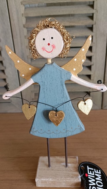 Saga engel staand slinger blauw