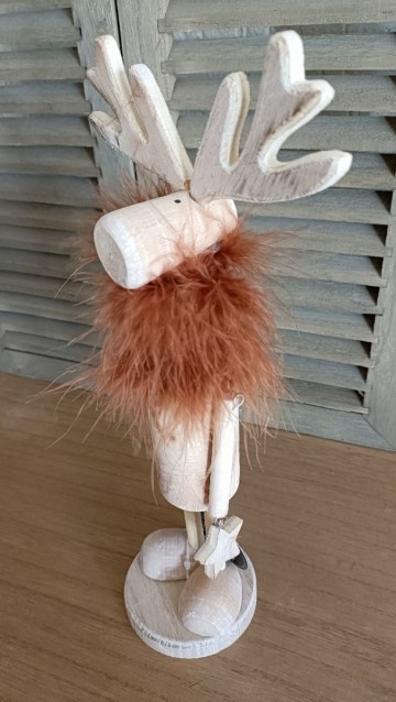 Staand houten rendier zijkant