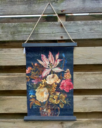 Wanddoek bloemen en insecten