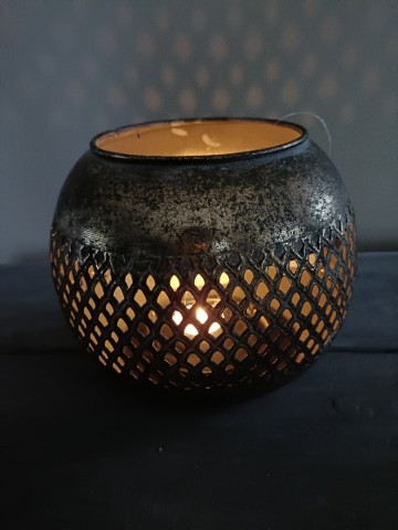 Windlicht bol gold 20x15 aan