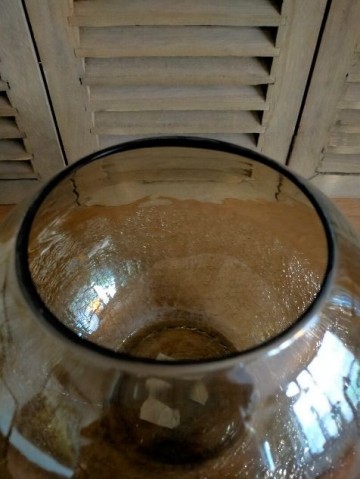 Windlicht bol vase smokekleurig2