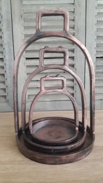 Windlicht stijgbeugels koper