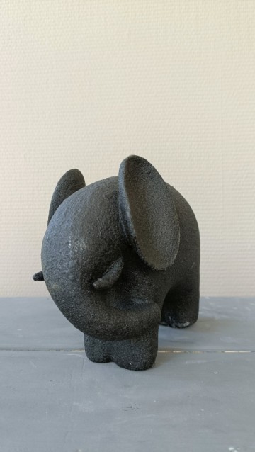 Zwart decoratiebeeld olifant 20x11x17 cm rechterkant